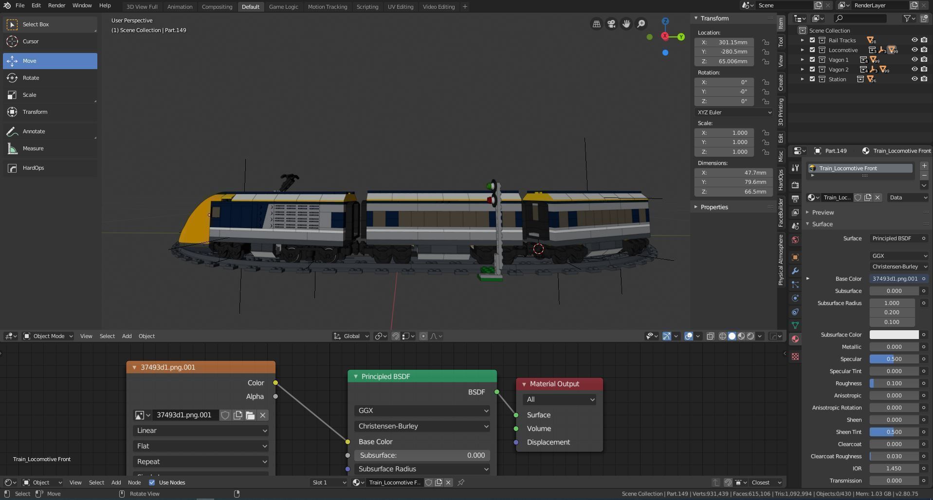LEGO City - Passenger Train 2018 3D model_14