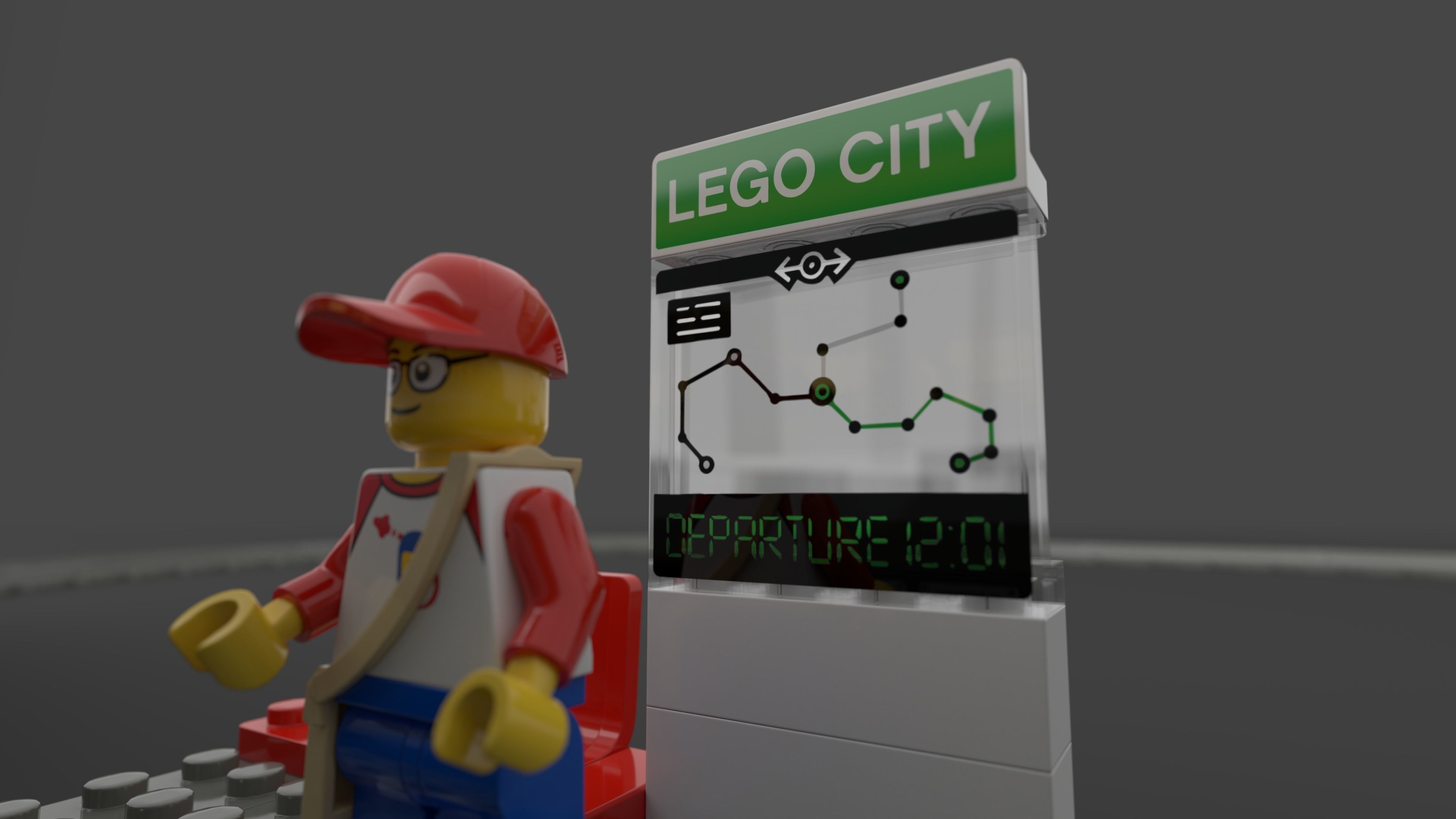 LEGO City - Passenger Train 2018 3D model_8