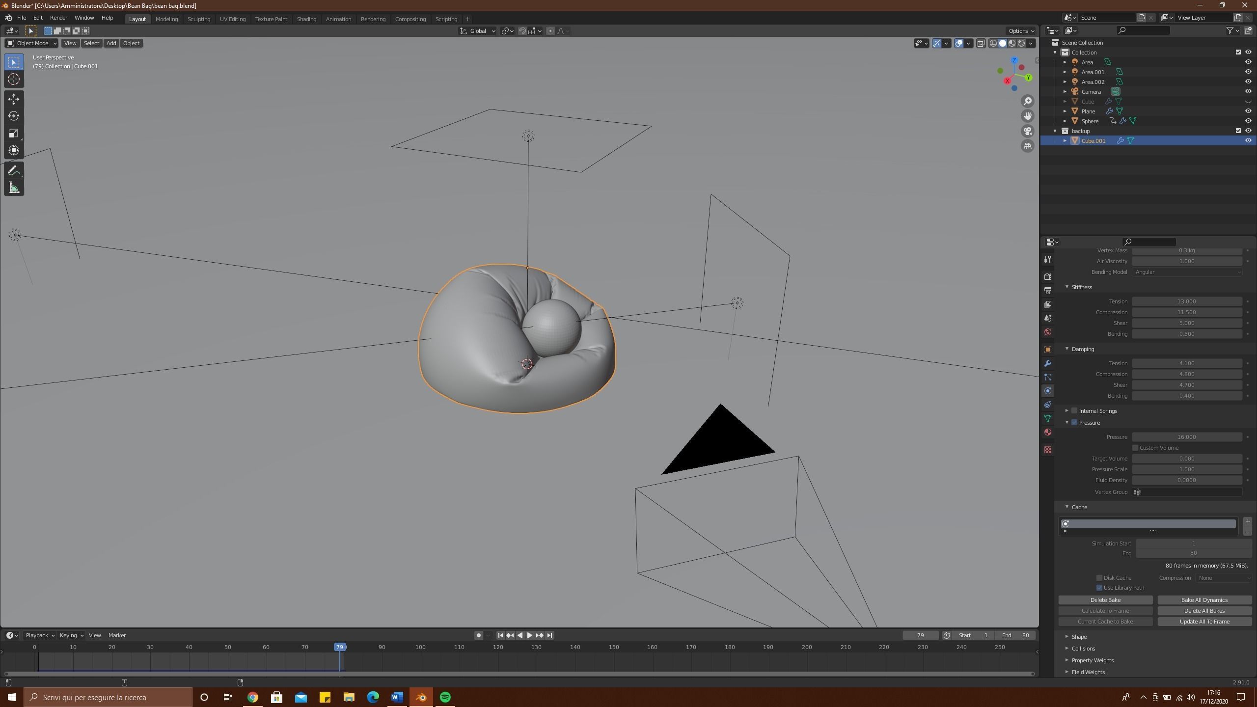 Bean Bag Chair 3D model_9