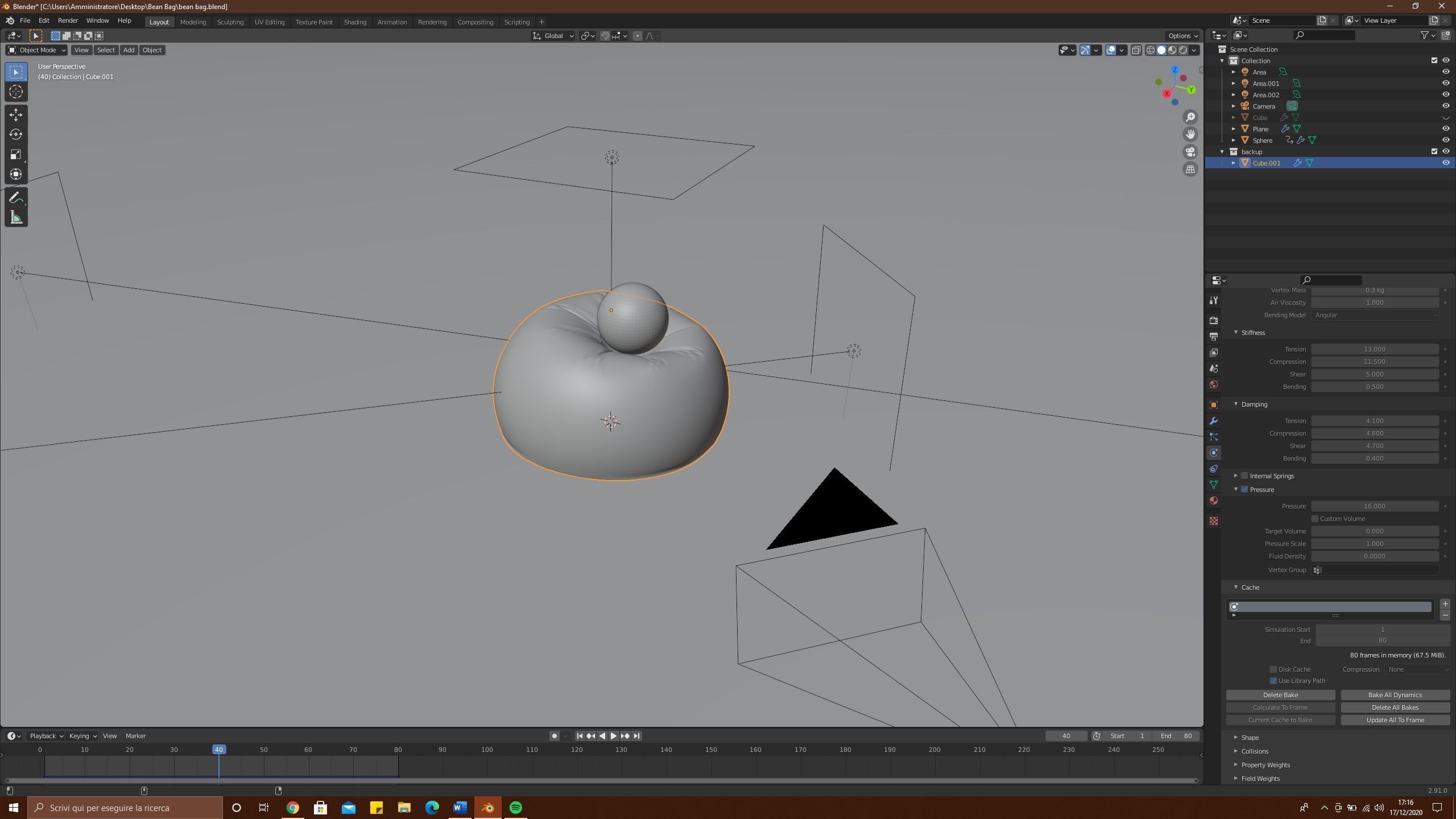Bean Bag Chair 3D model_7