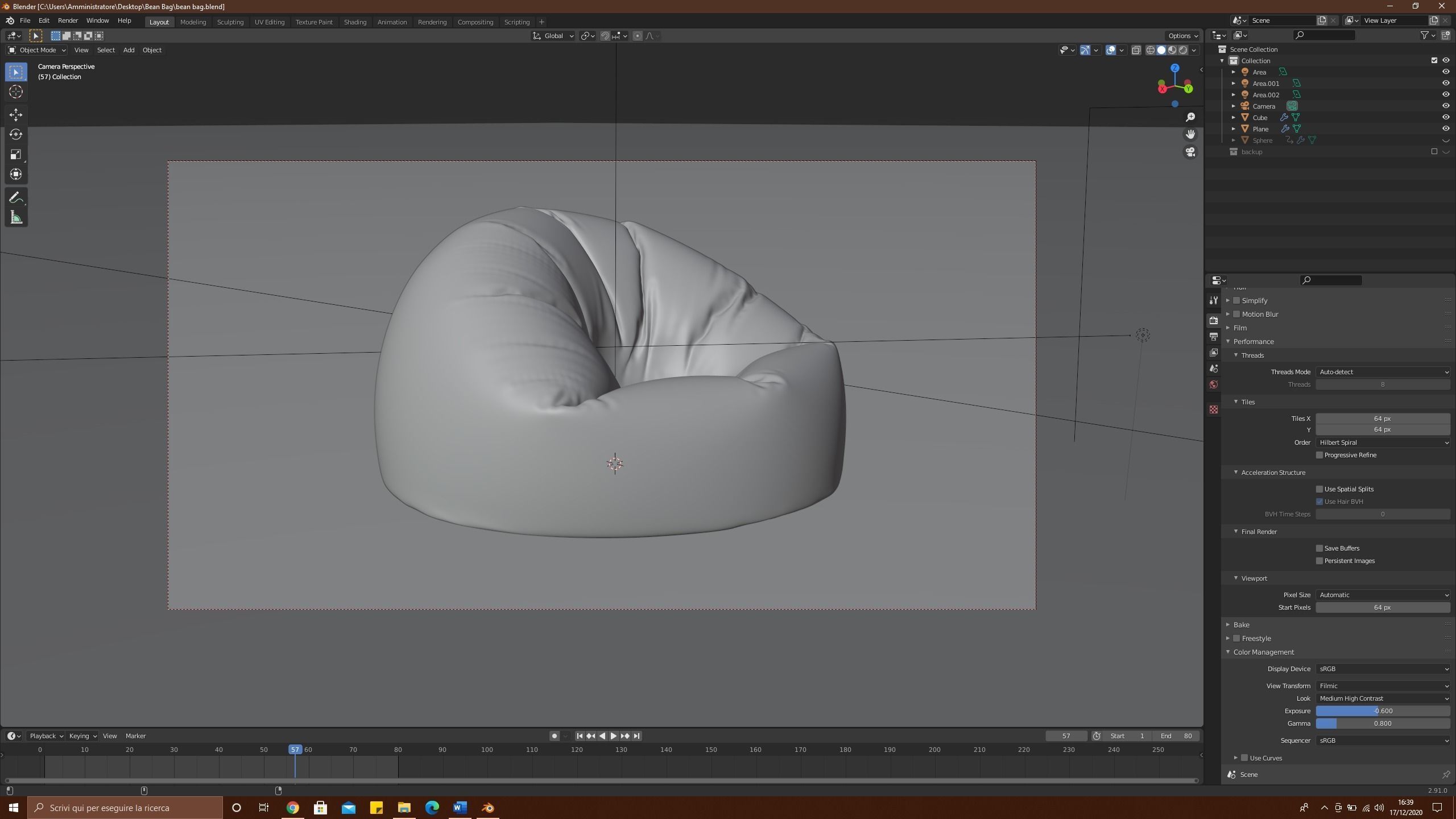 Bean Bag Chair 3D model_5