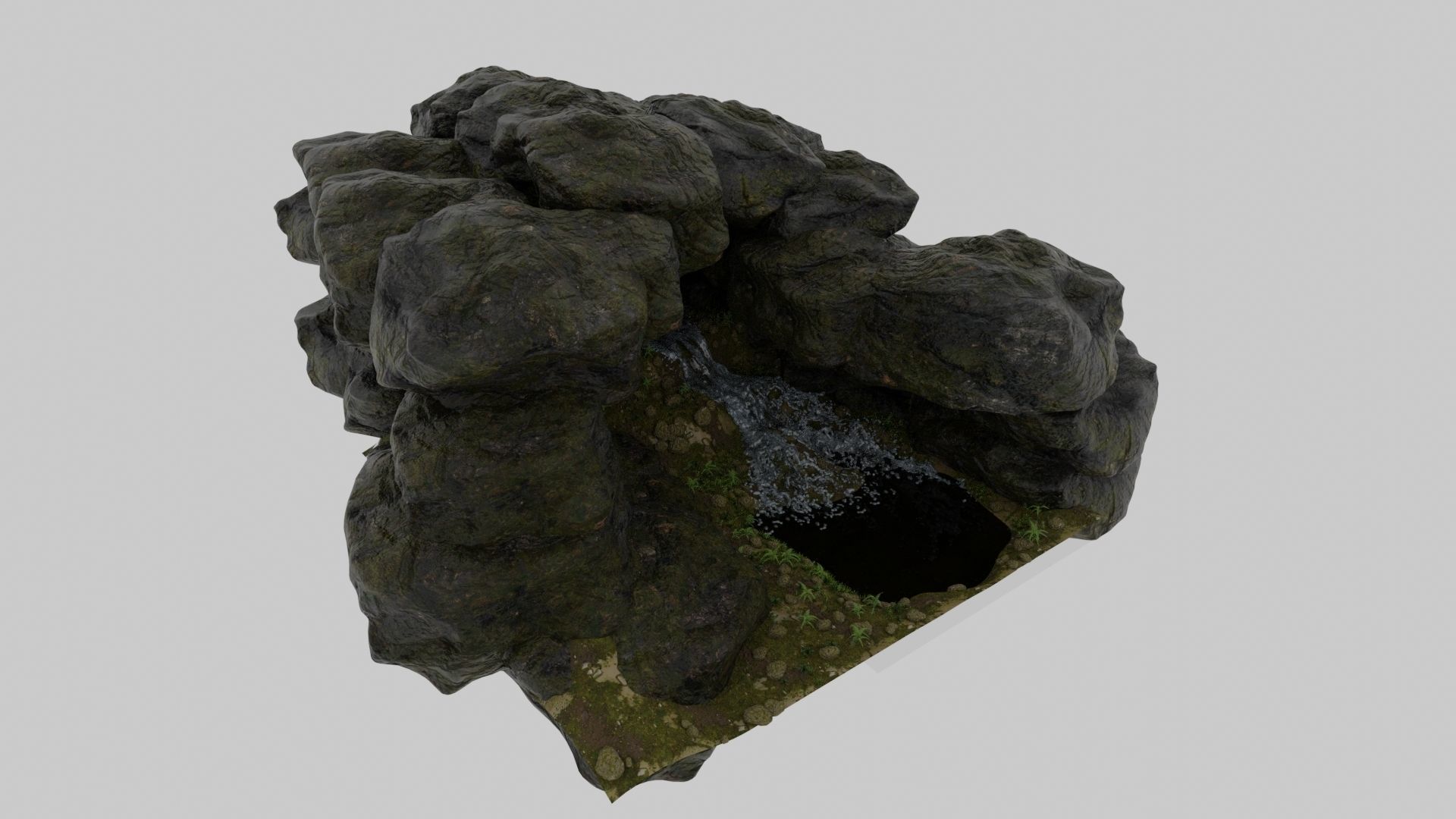 Waterfall Scene 3D model_5