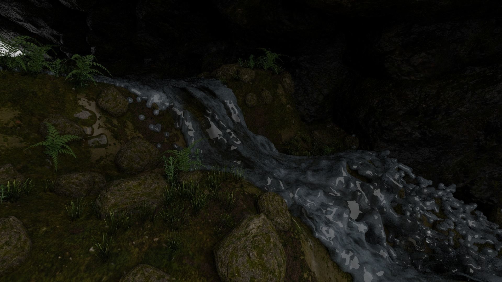 Waterfall Scene 3D model_3