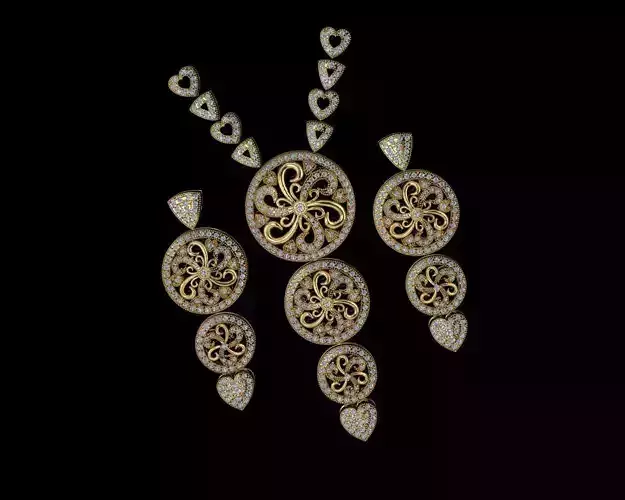NECKLACE gold and diamond set