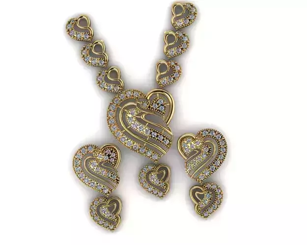 NECKLACE gold jewelry set with diamonds