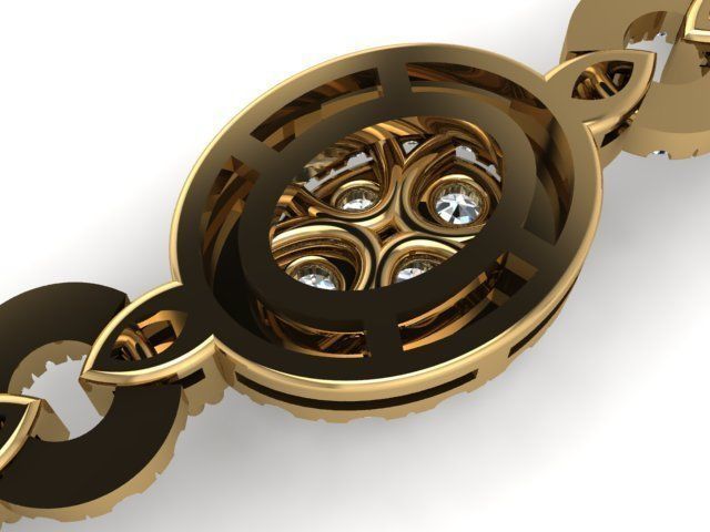 diamond bracelet 86 3D print model_2