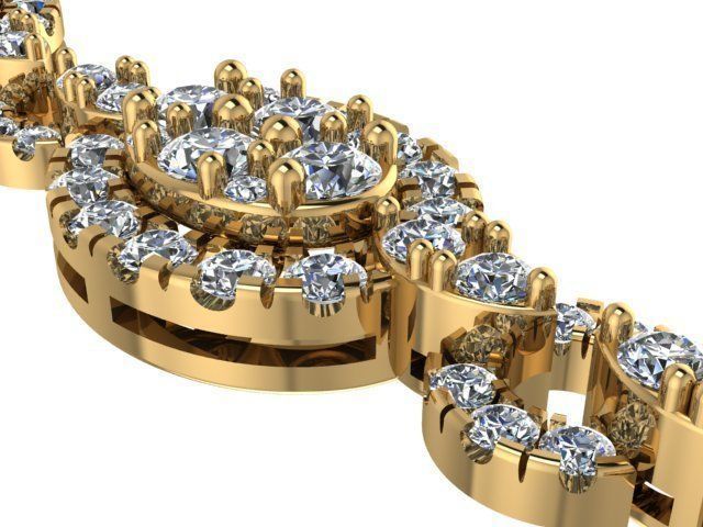 diamond bracelet 86 3D print model_1