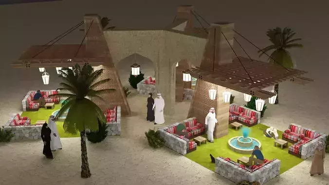 Arabic Pergola Island Design