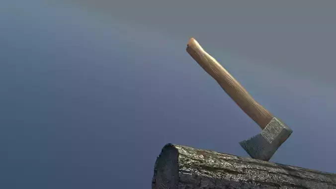 Ax with a wooden handle Free low-poly 3D model
