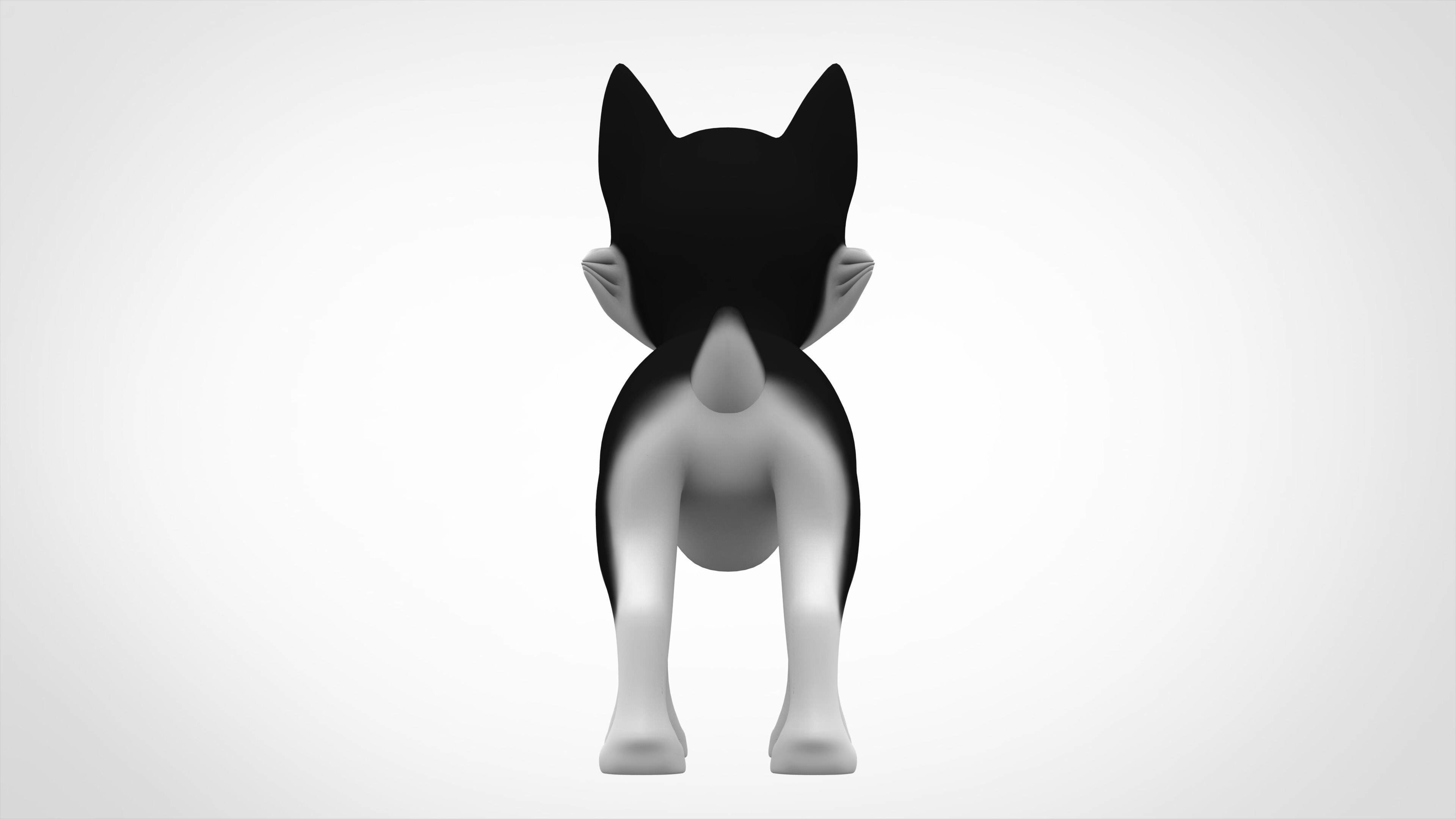 Husky Puppy Low-poly 3D model_3