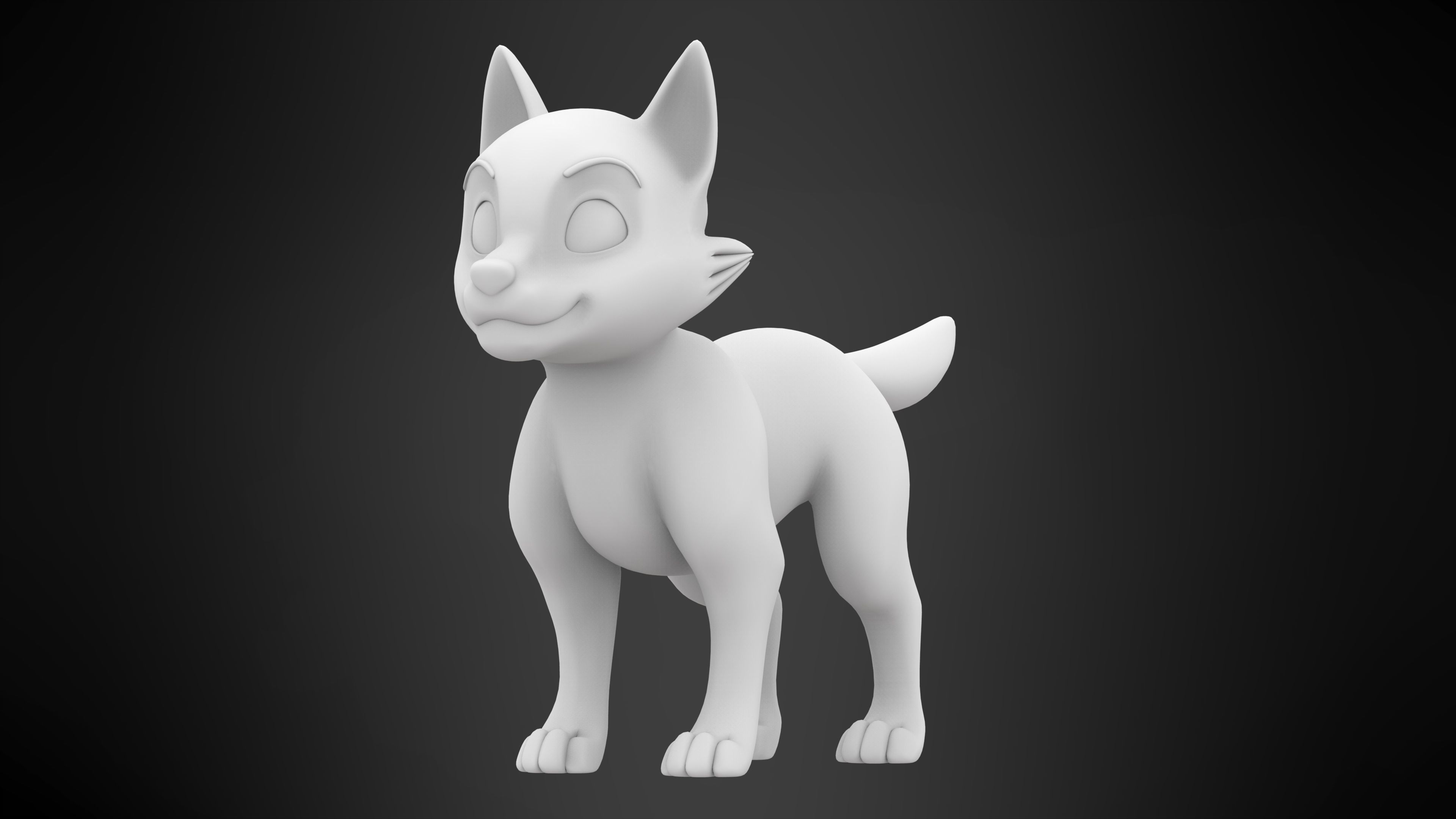 Husky Puppy Low-poly 3D model_5