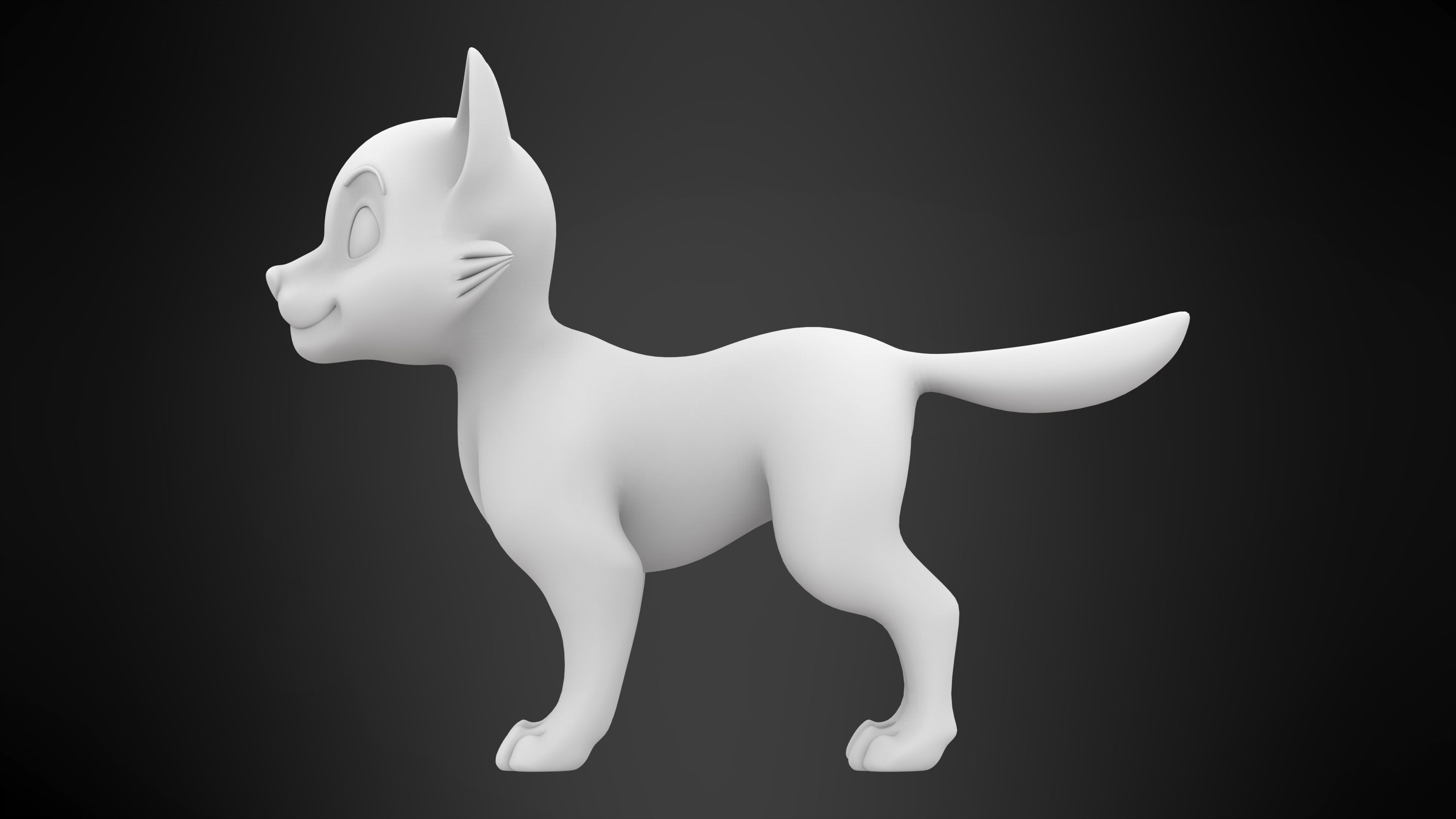 Husky Puppy Low-poly 3D model_7