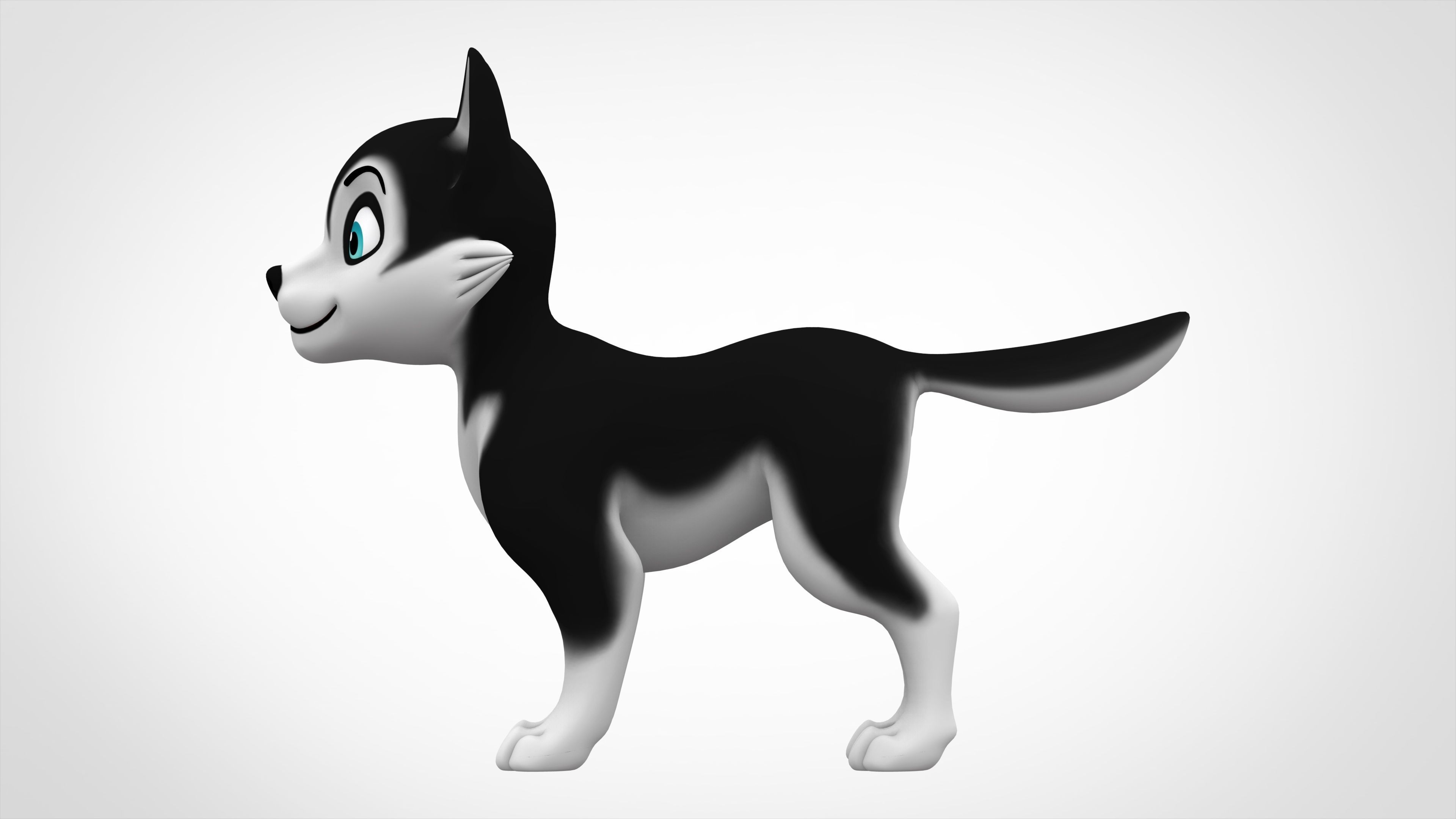 Husky Puppy Low-poly 3D model_2