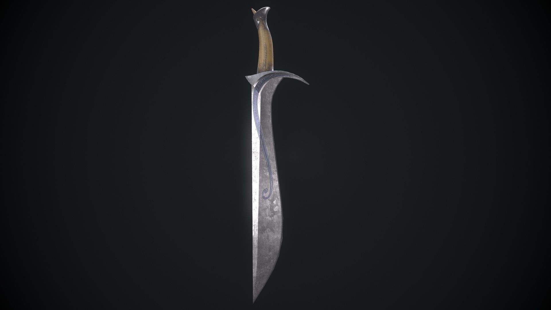 Orcrist sword from The Lord of The Rings Movie Low-poly 3D model_2