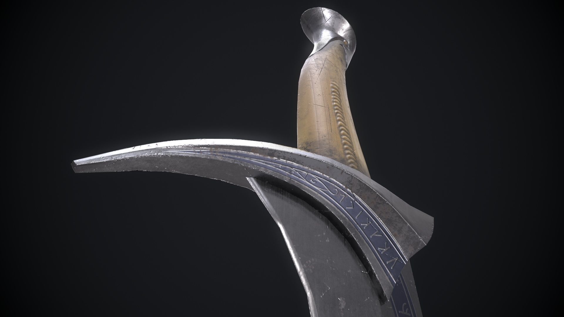 Orcrist sword from The Lord of The Rings Movie Low-poly 3D model_12
