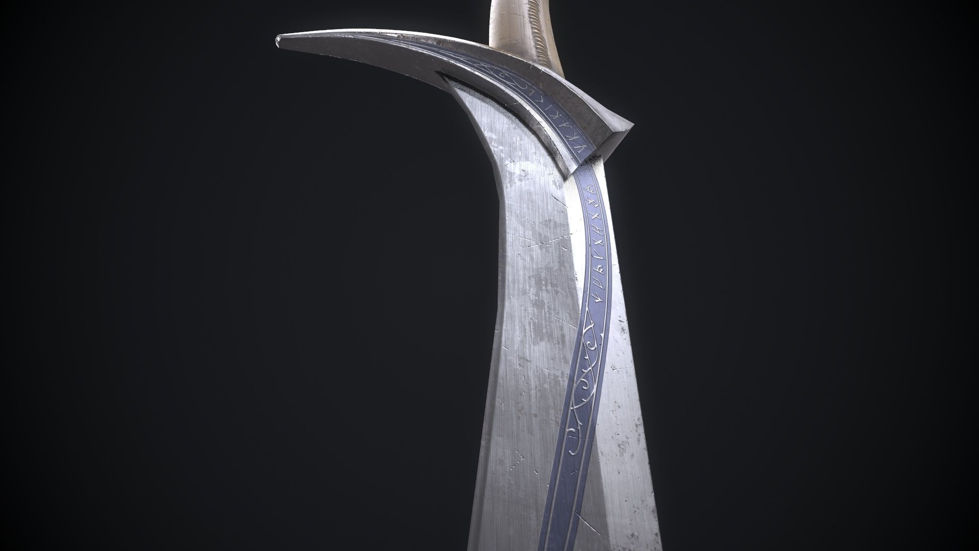 Orcrist sword from The Lord of The Rings Movie Low-poly 3D model_14