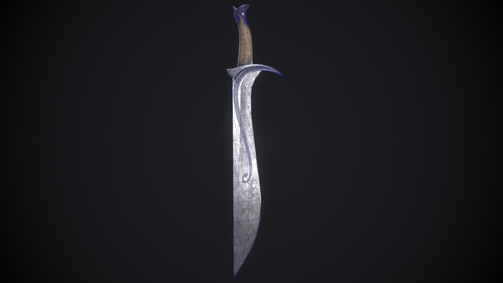 Orcrist sword from The Lord of The Rings Movie Low-poly 3D model_5