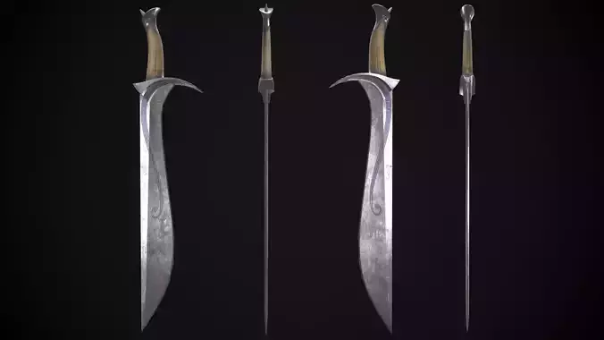 Orcrist sword from The Lord of The Rings Movie Low-poly 3D model