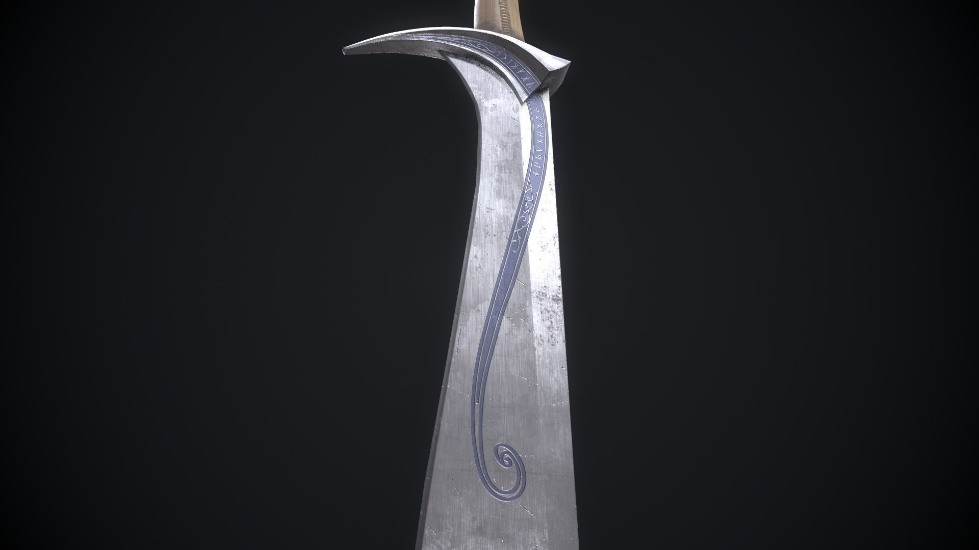 Orcrist sword from The Lord of The Rings Movie Low-poly 3D model_7