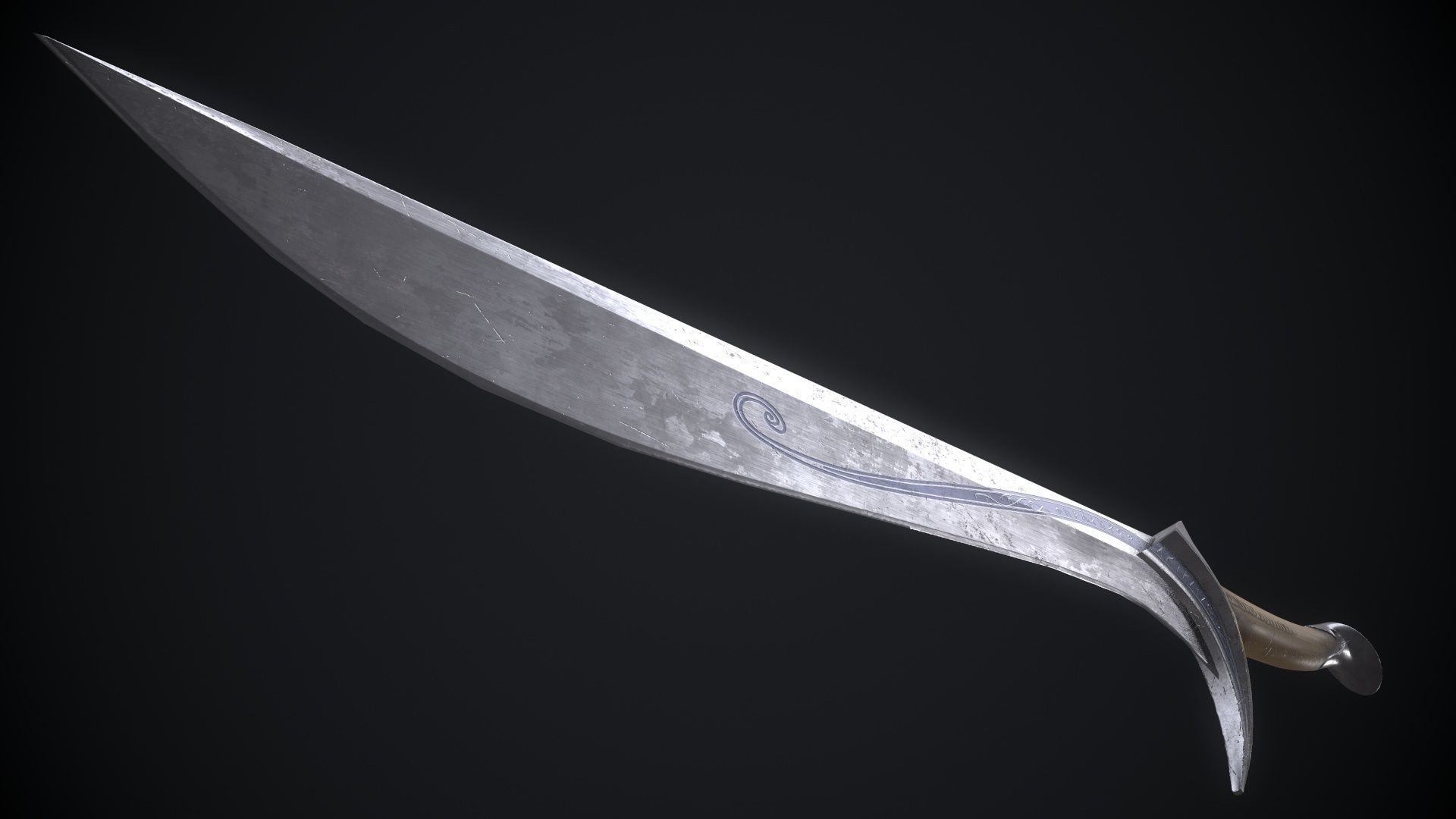 Orcrist sword from The Lord of The Rings Movie Low-poly 3D model_16