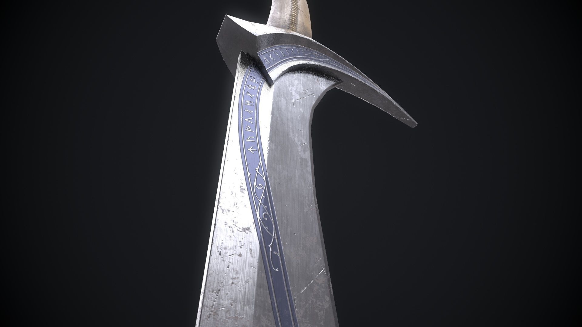 Orcrist sword from The Lord of The Rings Movie Low-poly 3D model_15