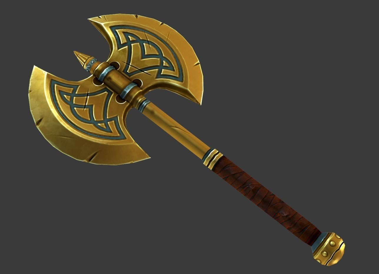 Fantasy Axe - low poly Low-poly 3D model_1
