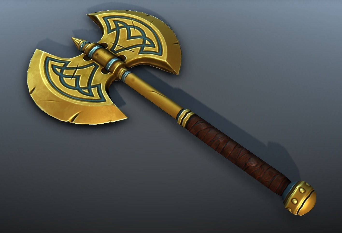 Fantasy Axe - low poly Low-poly 3D model_10