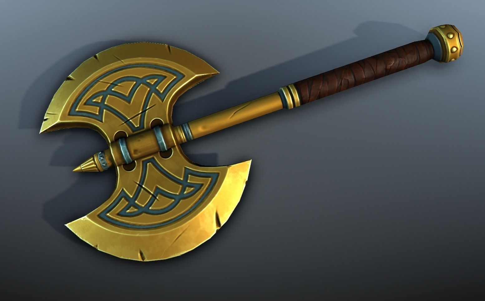 Fantasy Axe - low poly Low-poly 3D model_11