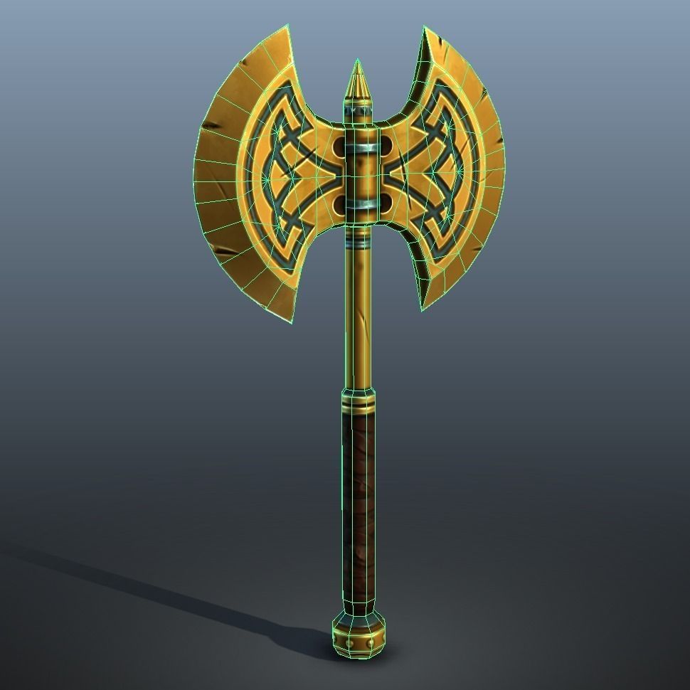 Fantasy Axe - low poly Low-poly 3D model_15