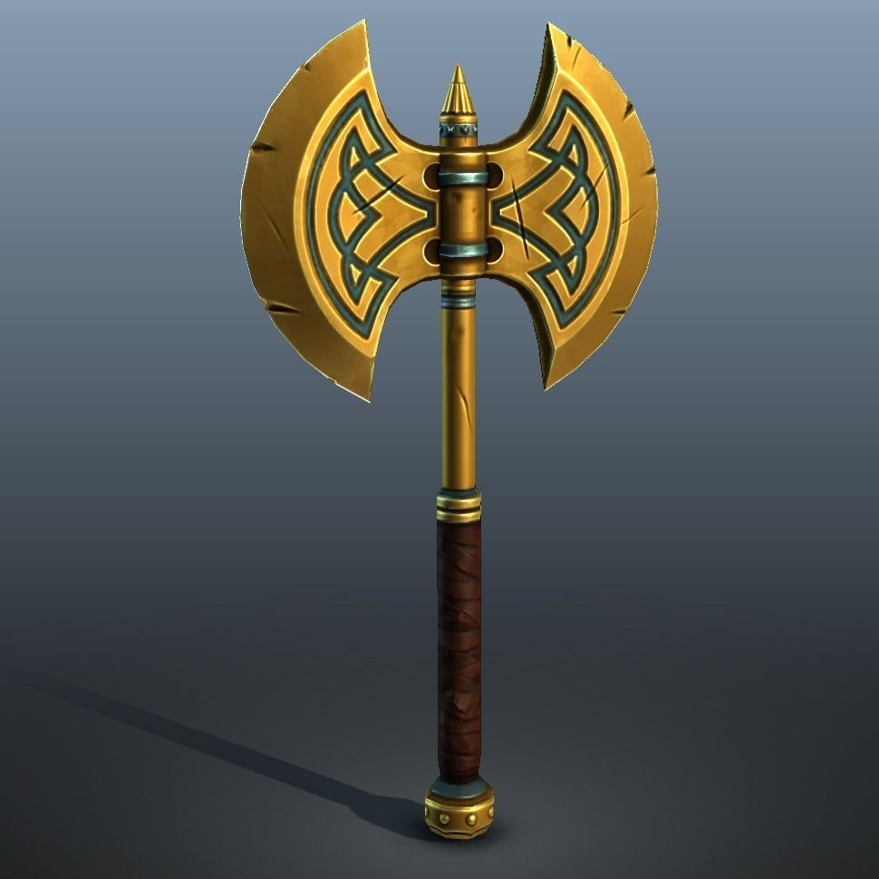 Fantasy Axe - low poly Low-poly 3D model_9
