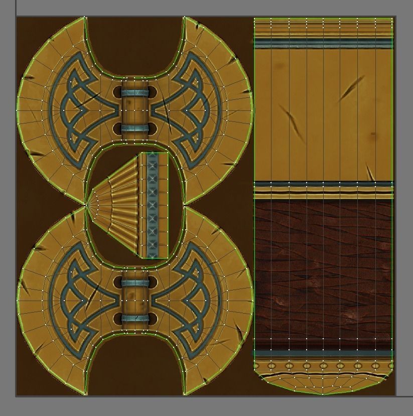 Fantasy Axe - low poly Low-poly 3D model_7