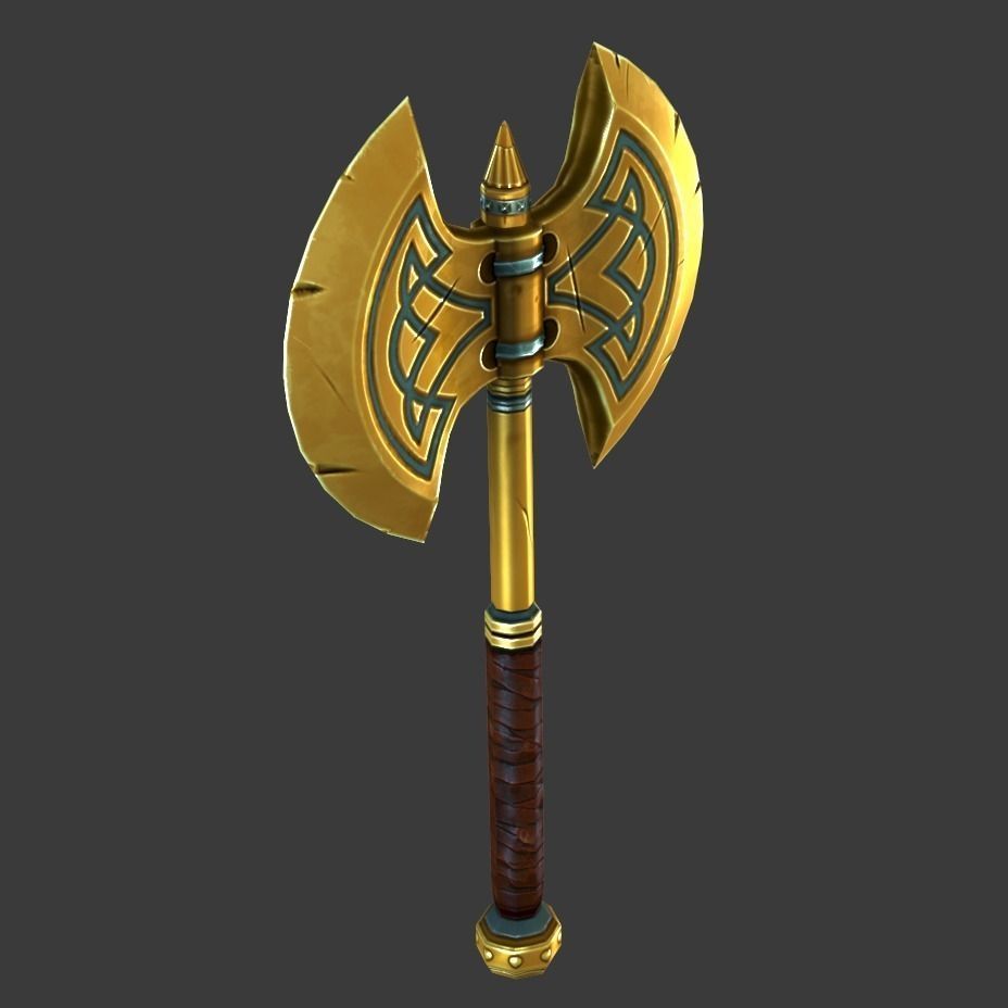 Fantasy Axe - low poly Low-poly 3D model_4