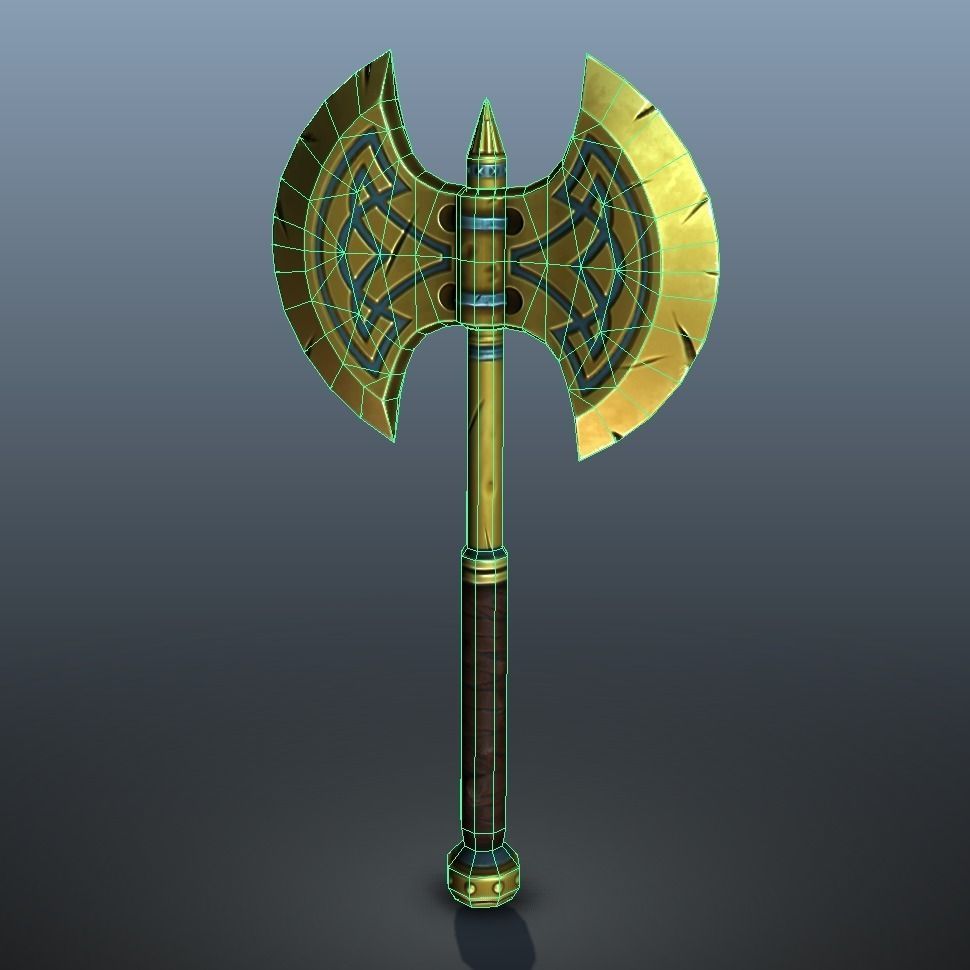 Fantasy Axe - low poly Low-poly 3D model_18