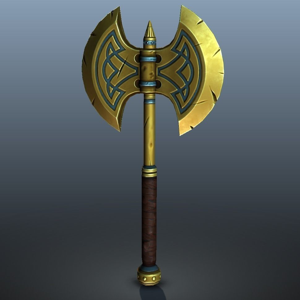 Fantasy Axe - low poly Low-poly 3D model_17