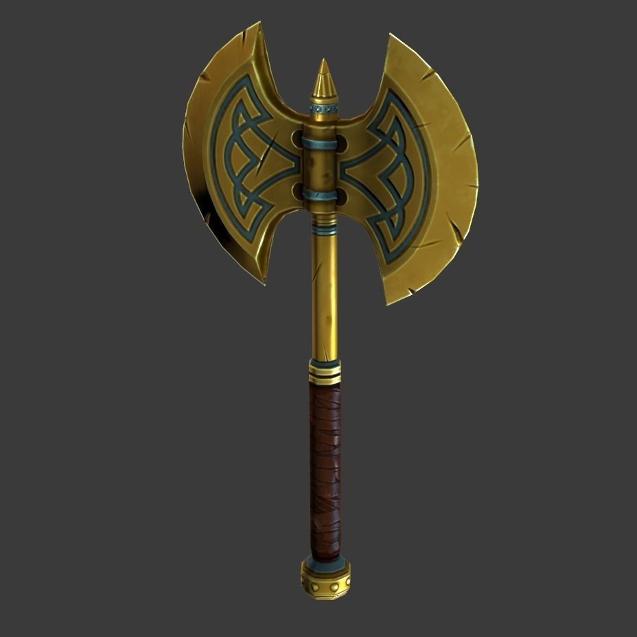 Fantasy Axe - low poly Low-poly 3D model_2