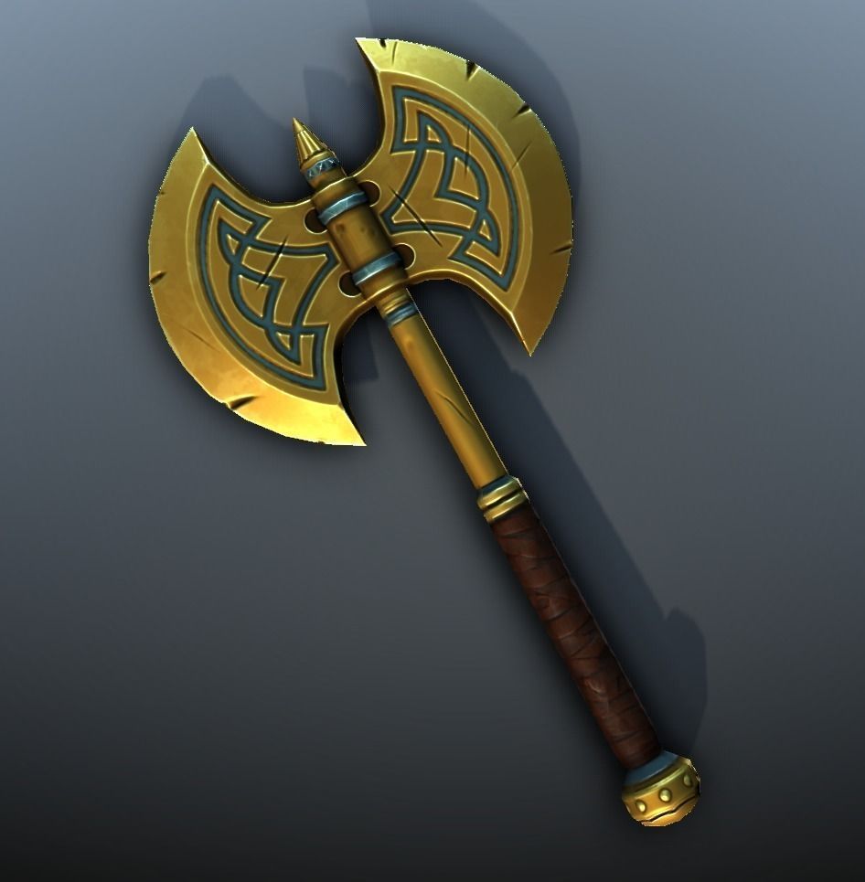 Fantasy Axe - low poly Low-poly 3D model_8