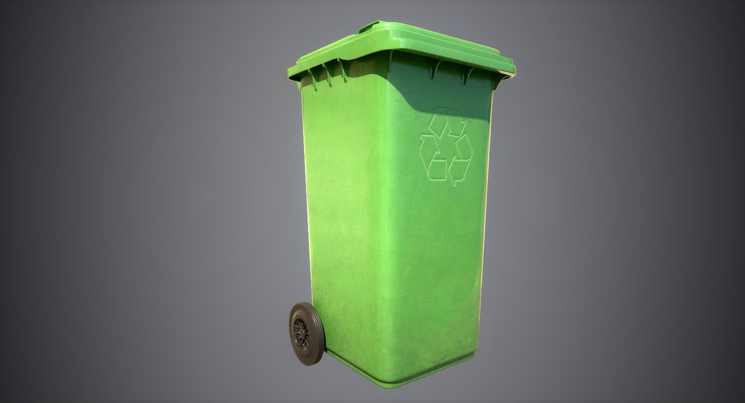 Recycle Bin Low-poly 3D model_1