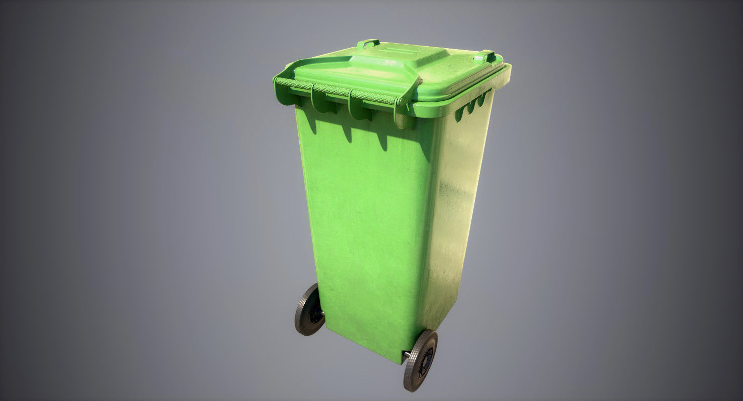 Recycle Bin Low-poly 3D model_4