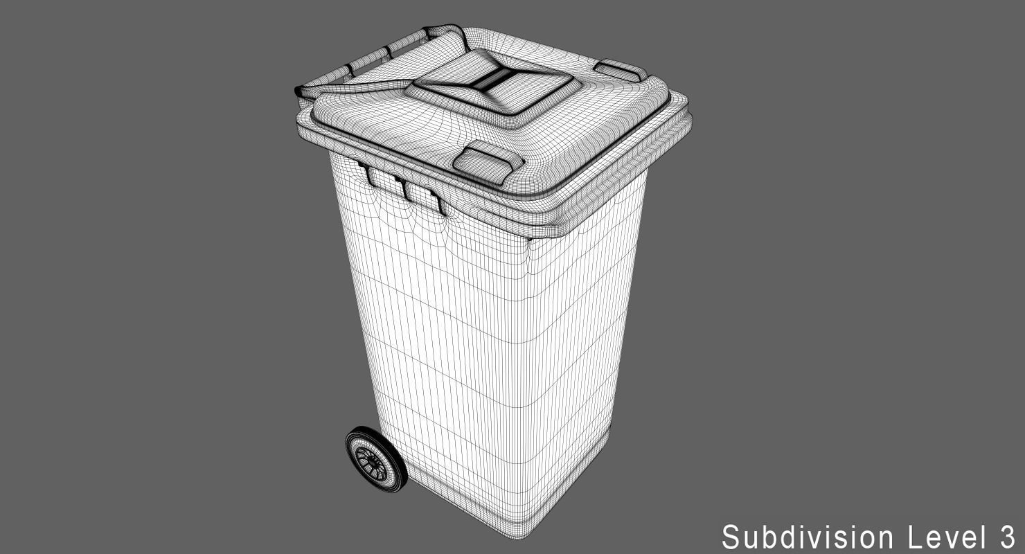 Recycle Bin Low-poly 3D model_7