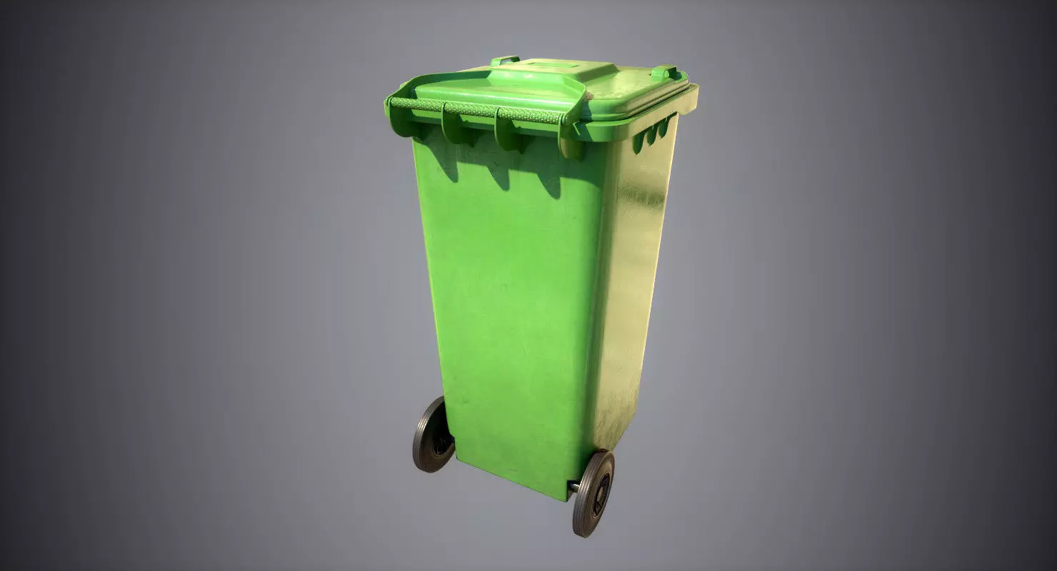 Recycle Bin Low-poly 3D model_0