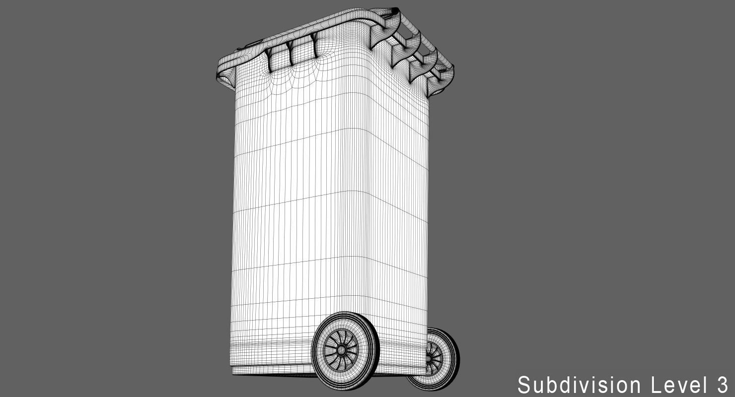 Recycle Bin Low-poly 3D model_9
