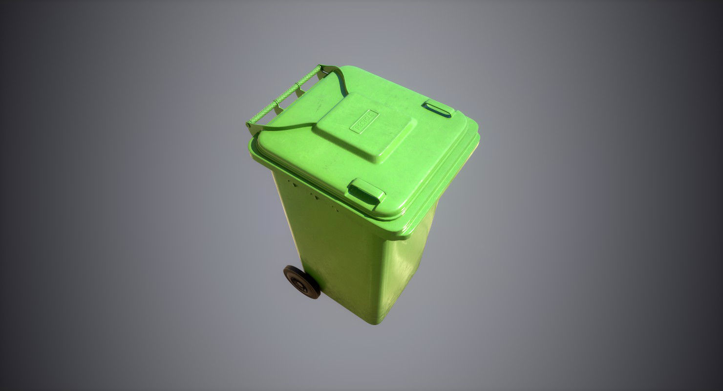 Recycle Bin Low-poly 3D model_5