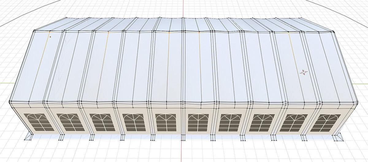 Party or storage tent 15x30m 3D model_8