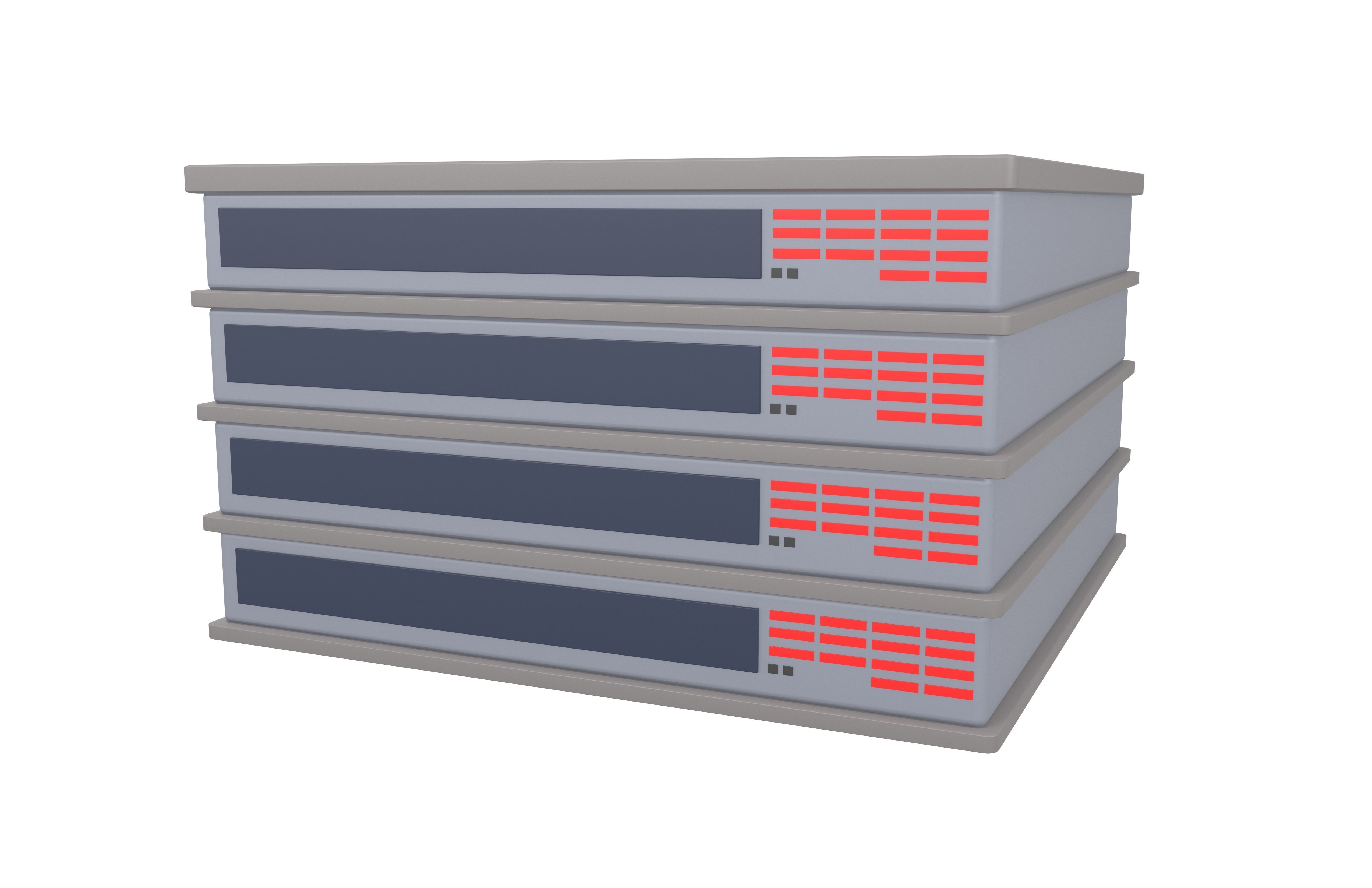 Cartoon Servers v2 004 Low-poly 3D model_2