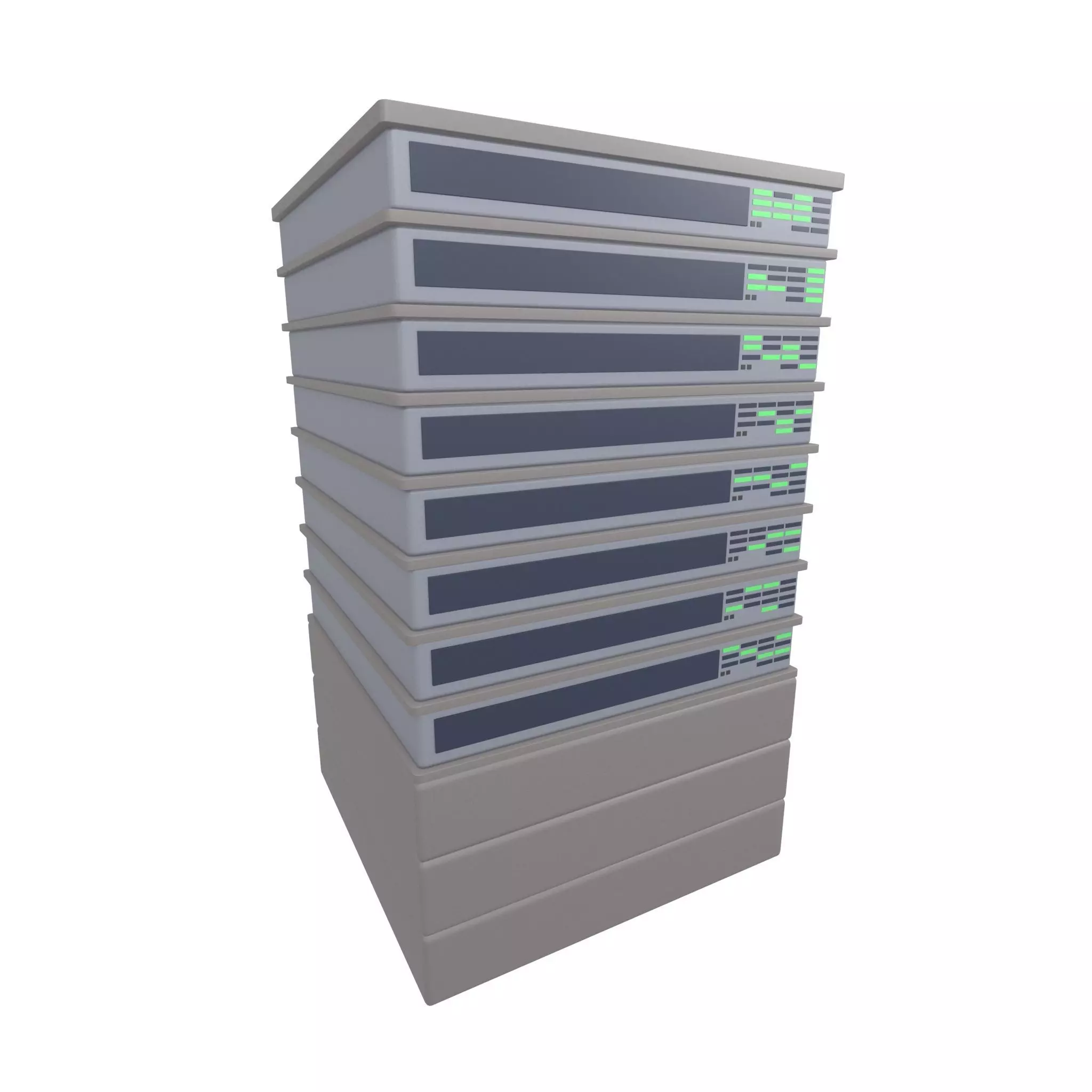 Cartoon Servers v3 001 Low-poly 3D model