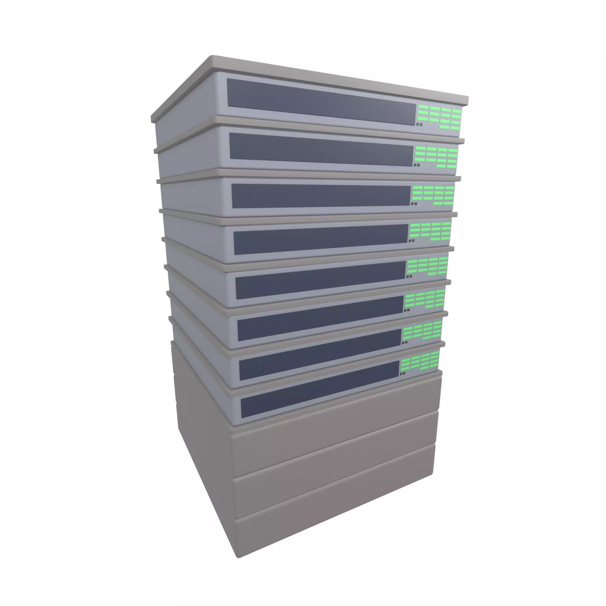 Cartoon Servers v3 002 Low-poly 3D model