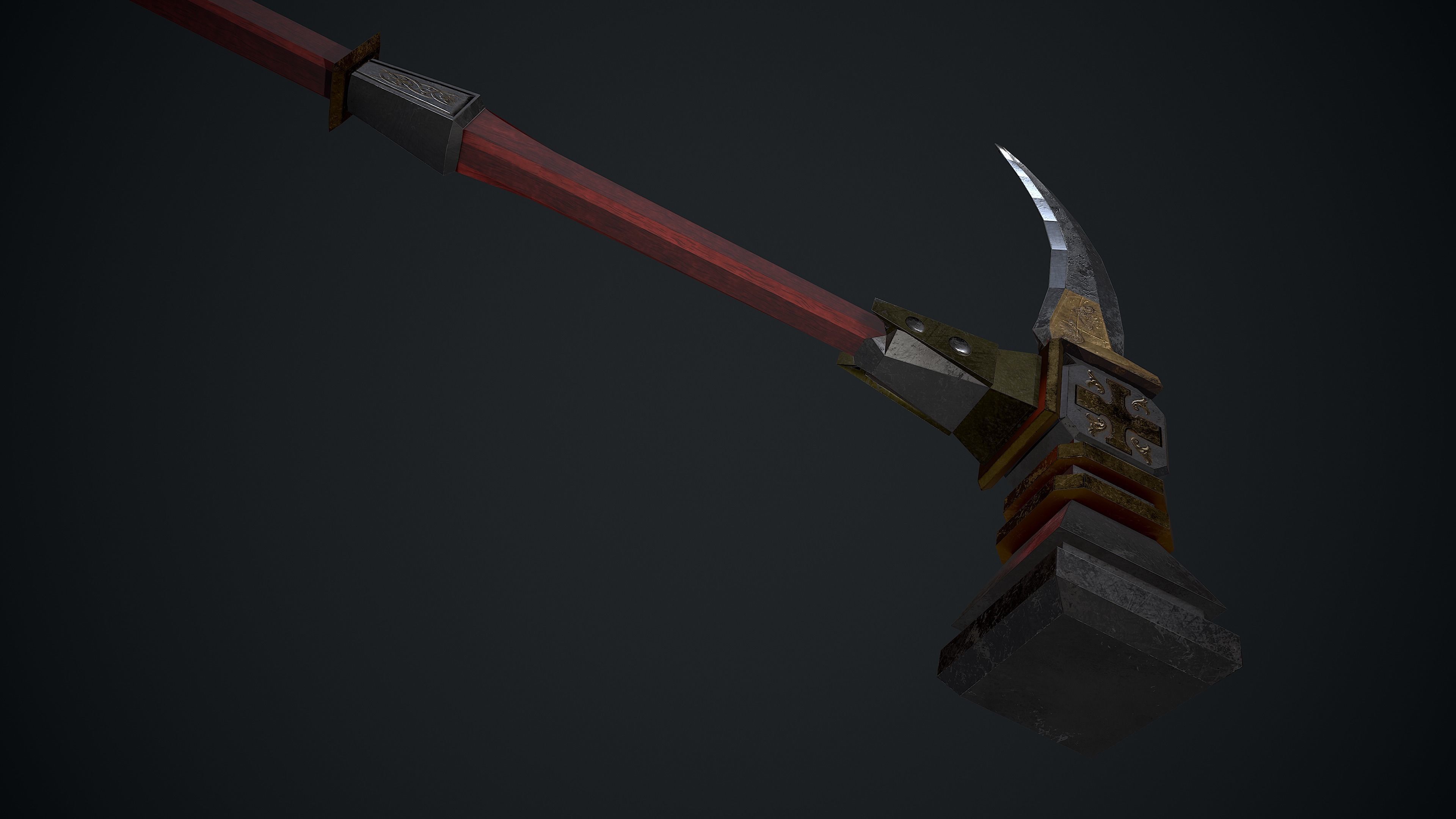 woman knight Low-poly 3D model_16