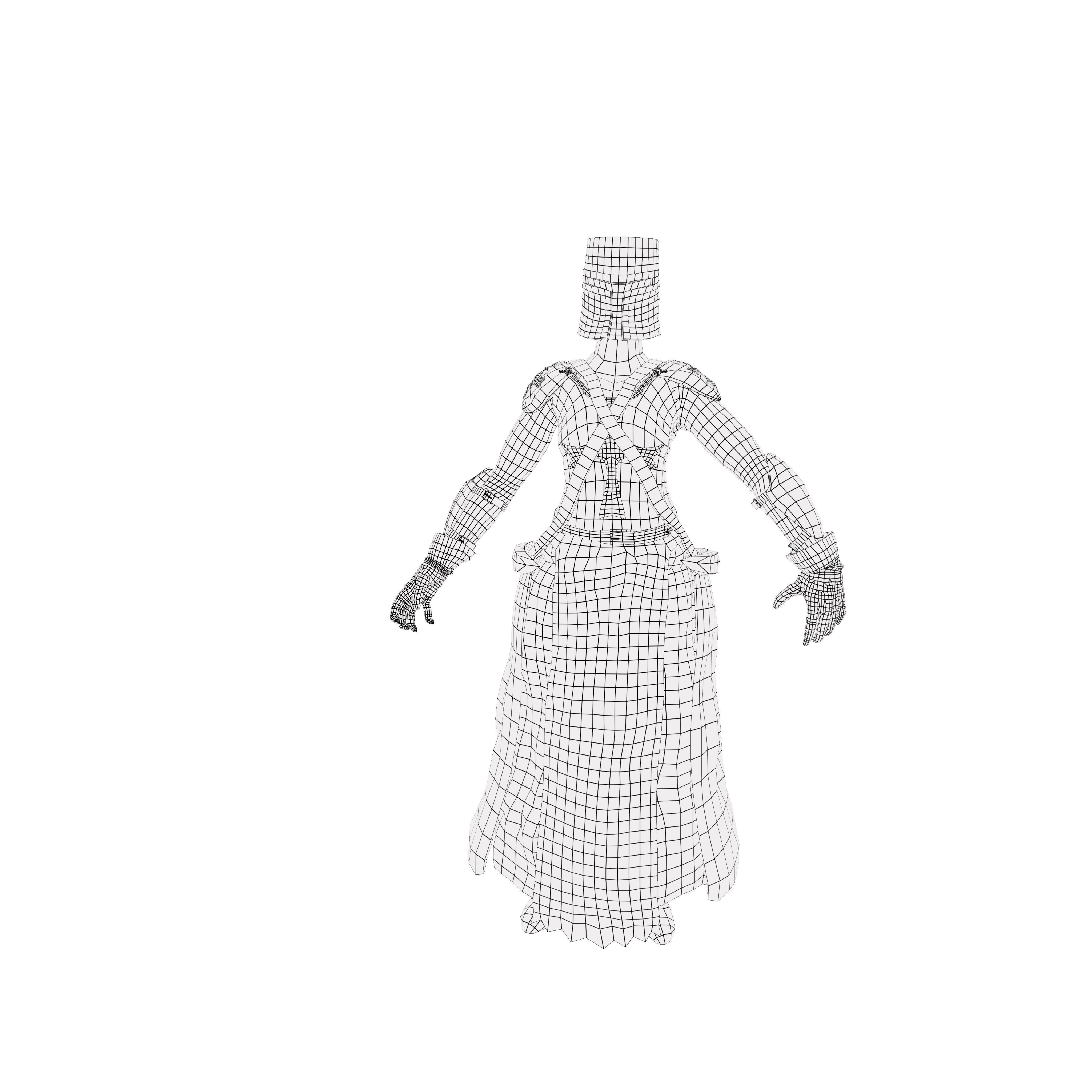woman knight Low-poly 3D model_19