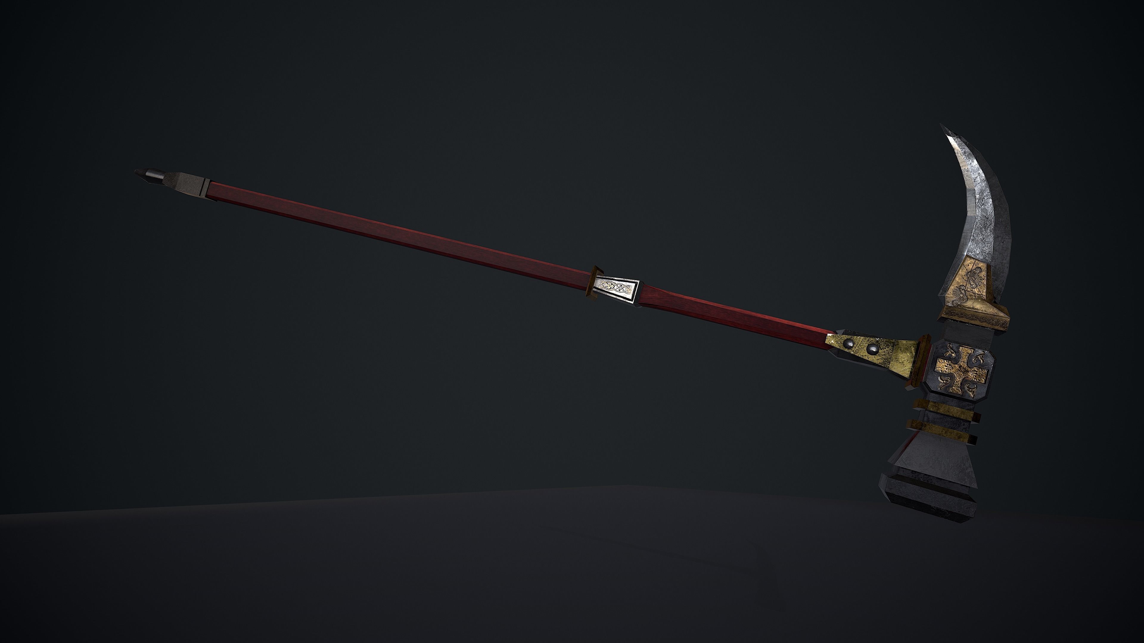 woman knight Low-poly 3D model_3