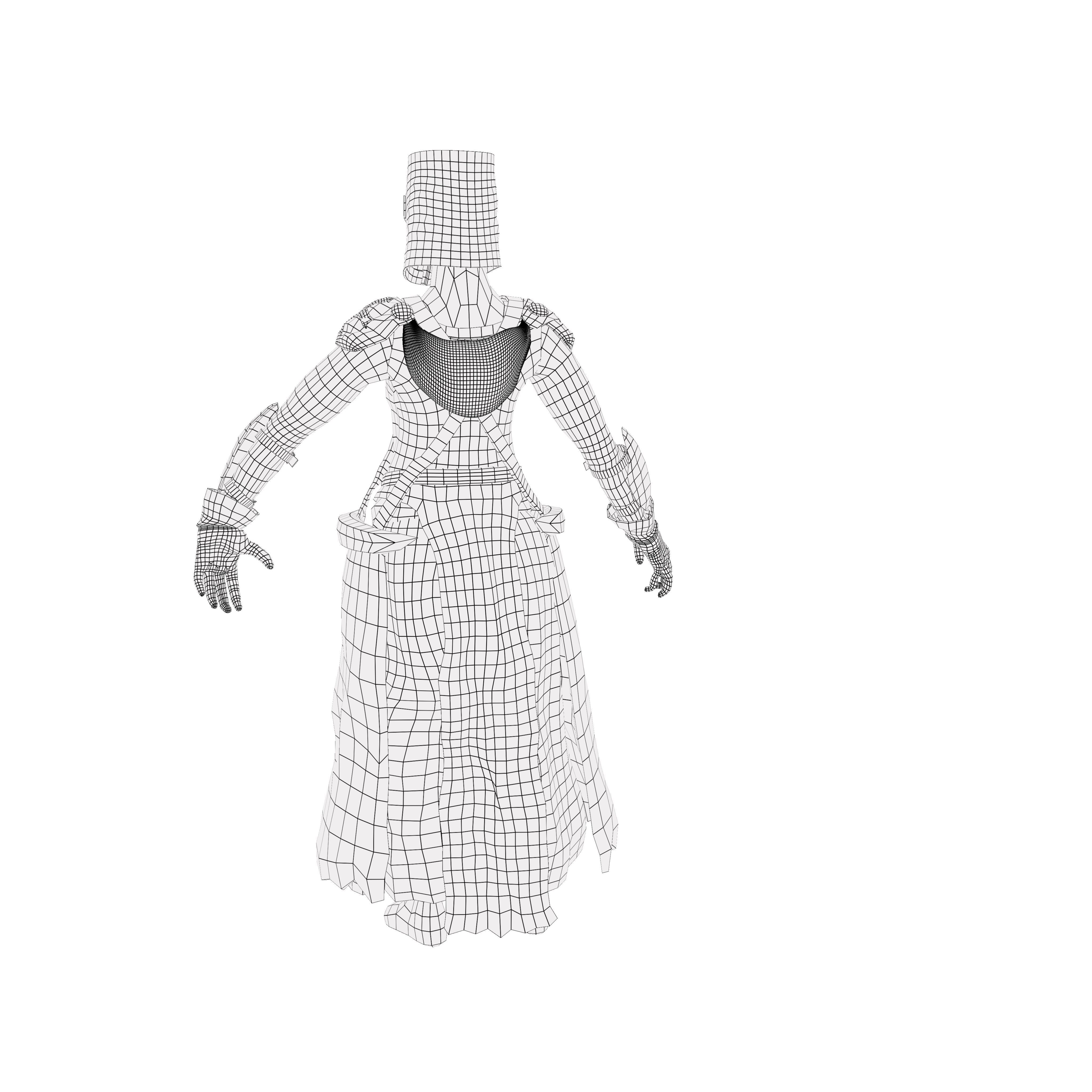 woman knight Low-poly 3D model_20